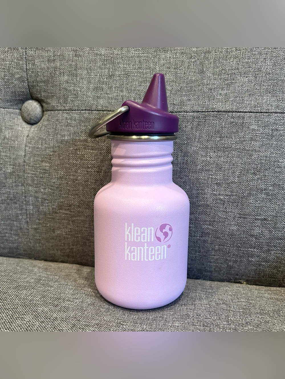 Klean Kanteen Kid Classic Narrow 12oz Purple Water Bottle Sippy Cap Stainless